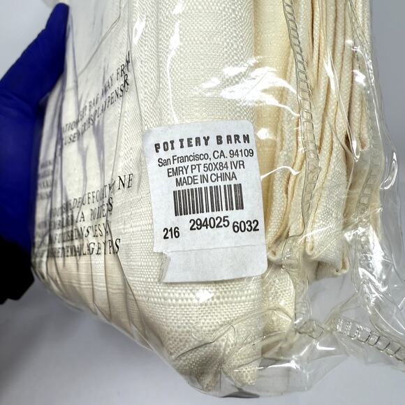 Pottery Barn Emery Linen Curtains 50" W x 84" L Light Filtering Pair 2 Ivory - Picture 2 of 13